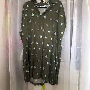 Green Floral Button-Up Shirt